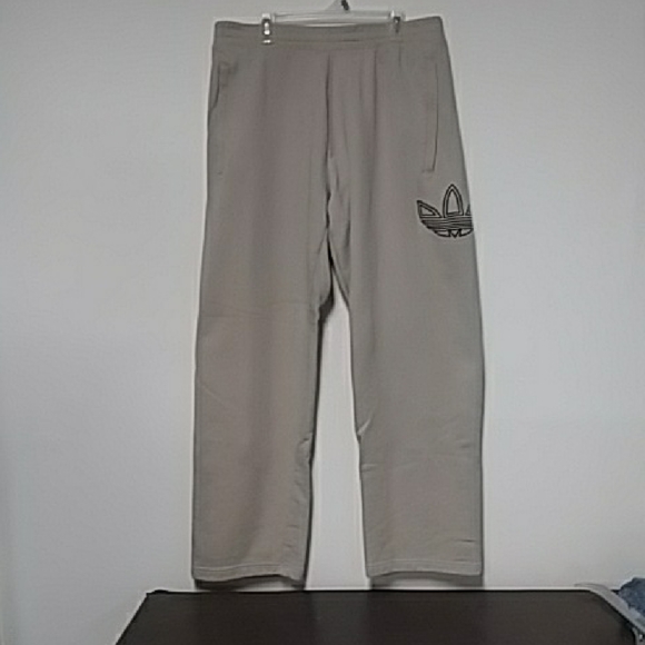 adidas Other - Adidas Light Gray Track Pants with Trefoil Logo